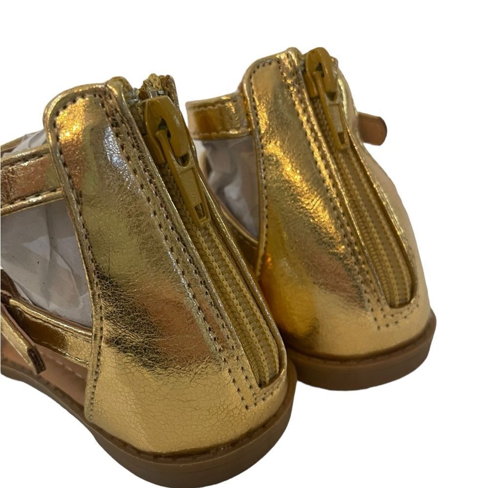 112- GIRLS GLADIATOR SANDALS IN SPARKLING GOLD BY NICOLE MILLER sz 7 - Picture 5 of 6